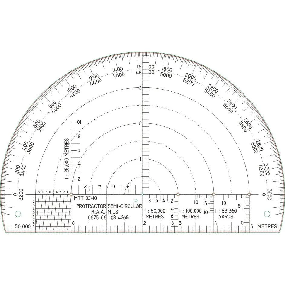 Military Template Tech 6In RAA Semi Circle Protractor - Image 2