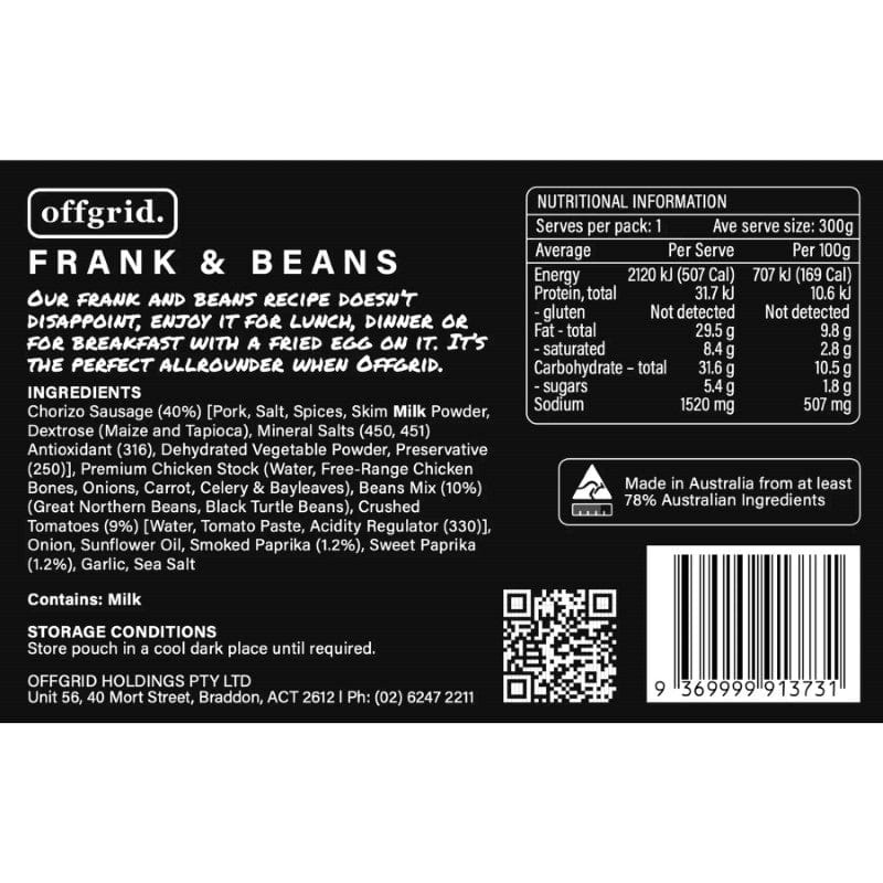 Offgrid Frank & Beans - Heat & Eat Meal - Image 2