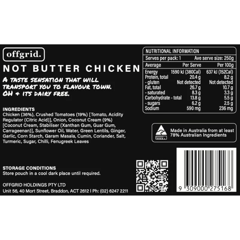 Offgrid Not Butter Chicken - Heat & Eat Meal - Image 2