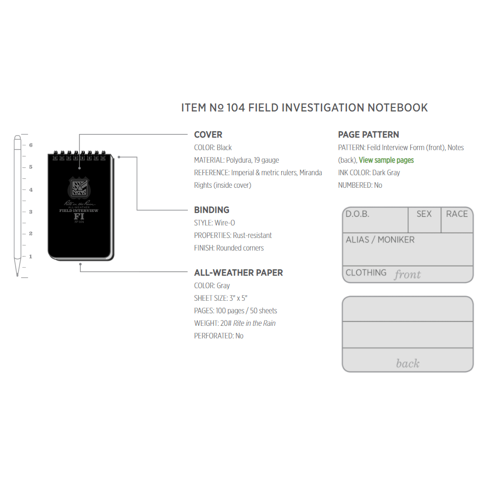 RITR 104 Field Interview Notebook - Image 3