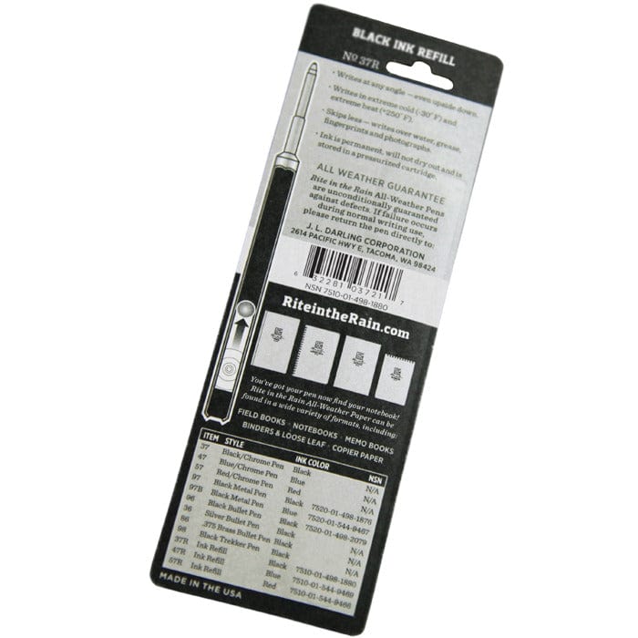 RITR 37R All-Weather Pen Refill Black Ink - Image 3