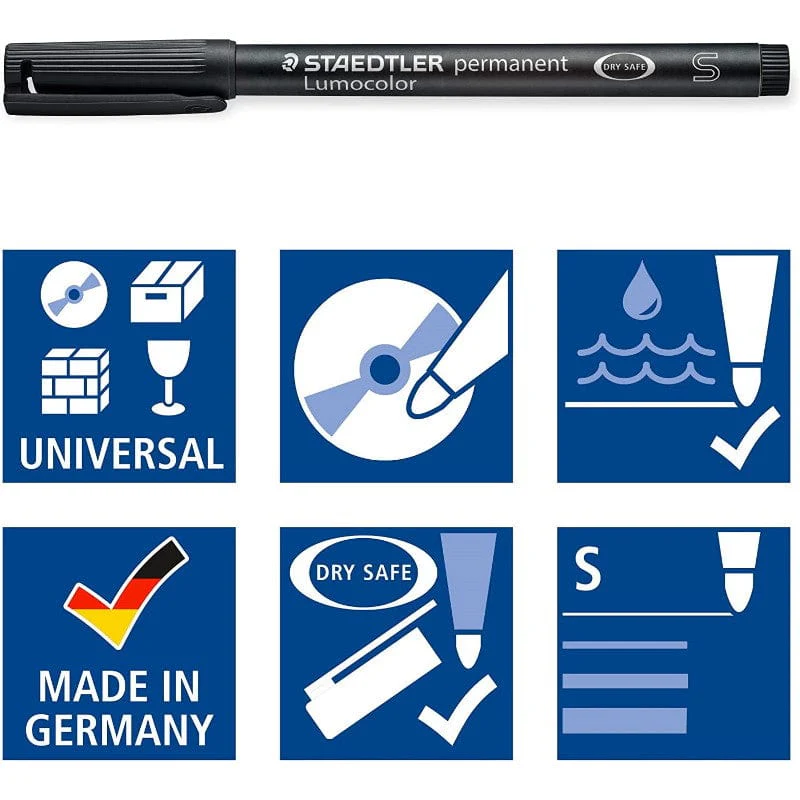 STAEDTLER PERMANENT SUPER FINE (0.4mm) PACK OF 4 PENS - Image 2