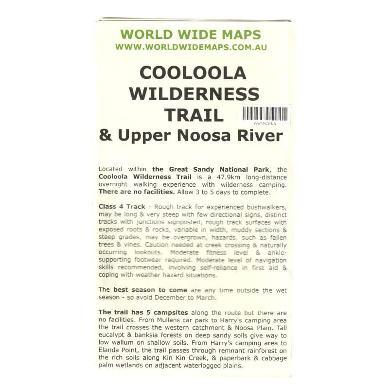 World Wide Maps Cooloola Wilderness Trail & Upper Noosa River