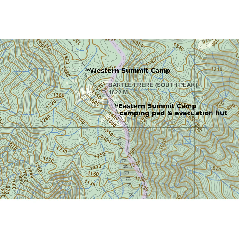 World Wide Maps Mt. Bargle Frere Trail Map - Image 2