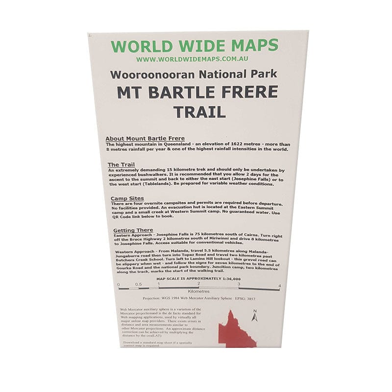 World Wide Maps Mt. Bargle Frere Trail Map - Image 3